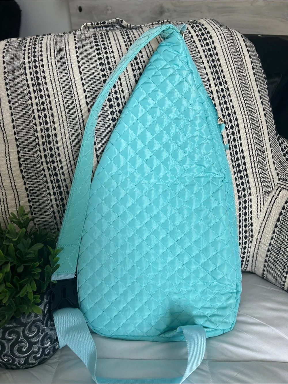 Simply Southern Quilted Aqua Sling Bag - Lightweight Crossbody for Women